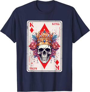 Gothic Card Game Halloween Scary Horror King of Diamonds T-Shirt - T-Shirt | Navy