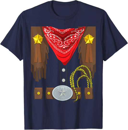 Cowboy Halloween Costume Rodeo Sheriff T-Shirt - T-Shirt | Navy