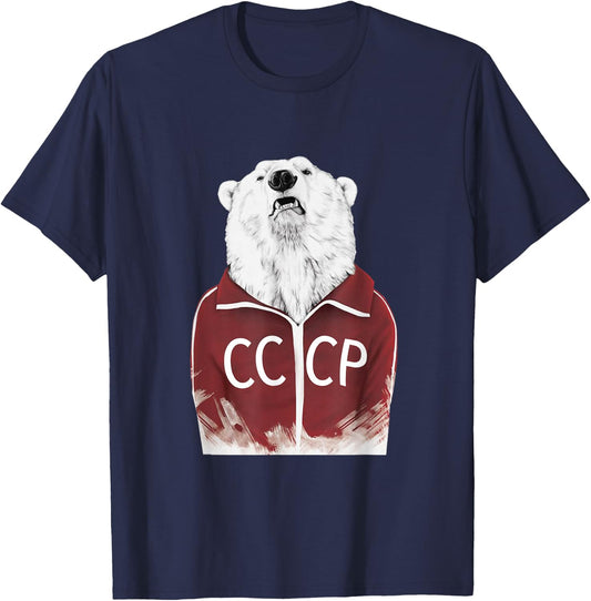 Russian Bear Russia Shirt CCCP Soviet Union USSR T-Shirt - T-Shirt | Navy