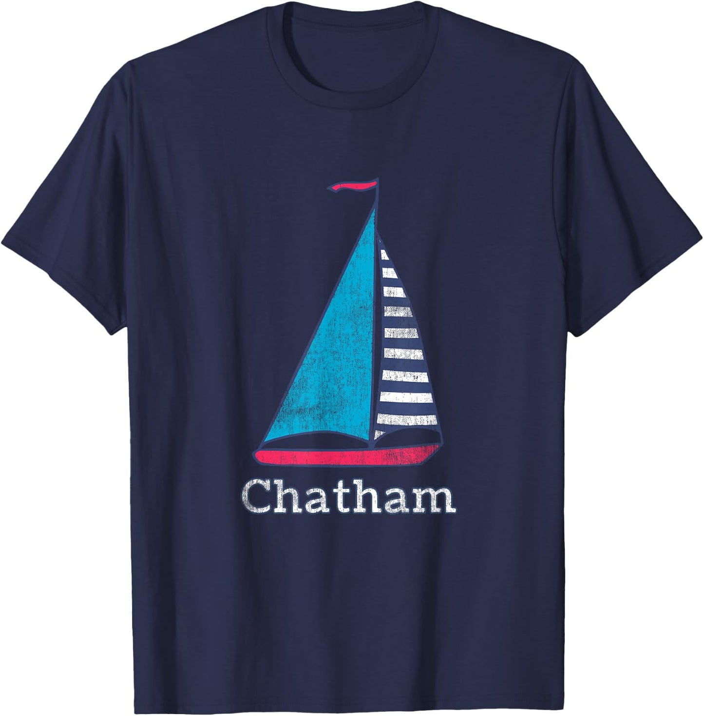 Chatham Cape Cod Massachusetts Sailing Sail Boat Nautical T-Shirt - T-Shirt | Navy
