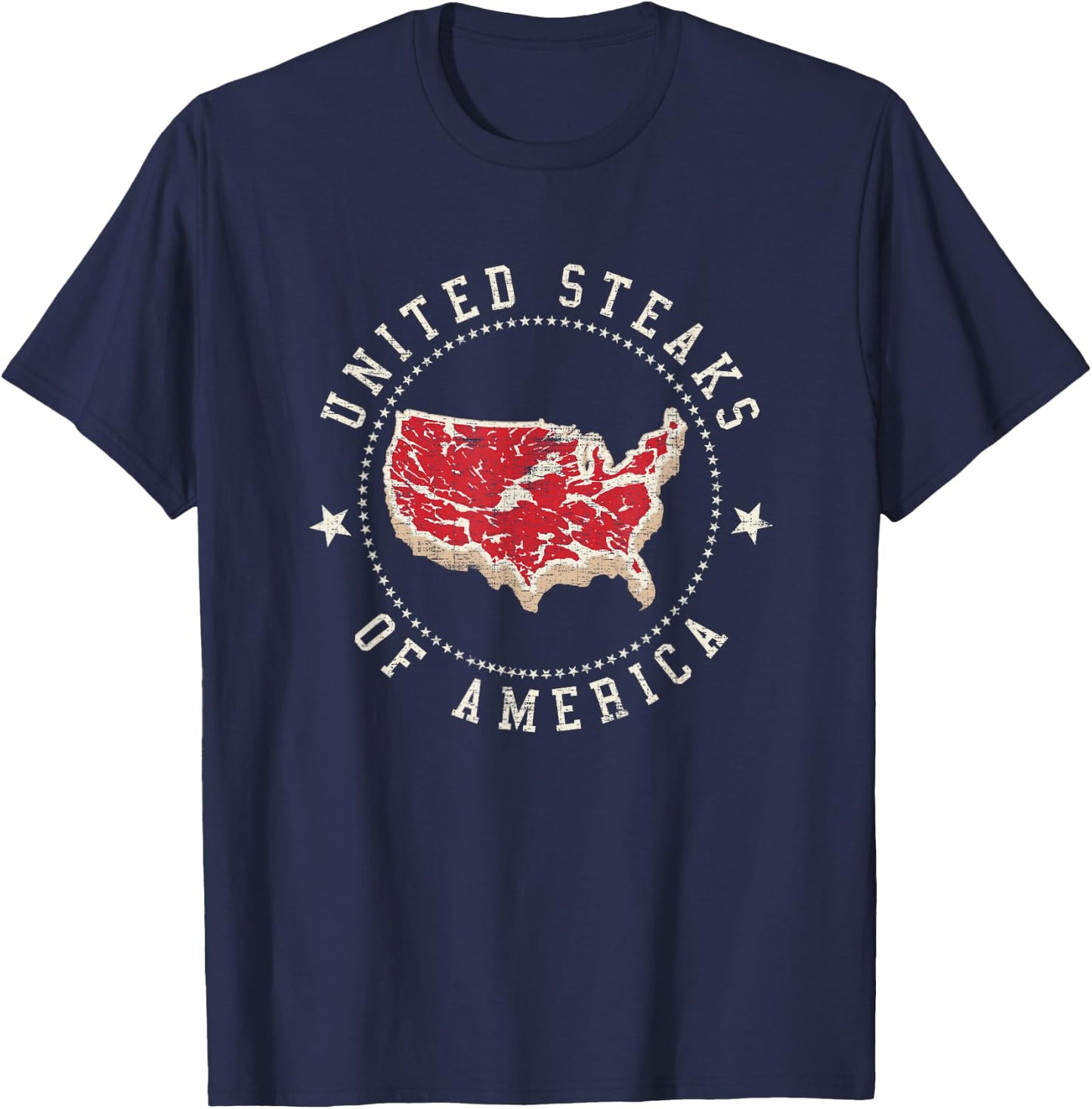 United Steaks Of America Vintage T-Shirt - T-Shirt | Navy