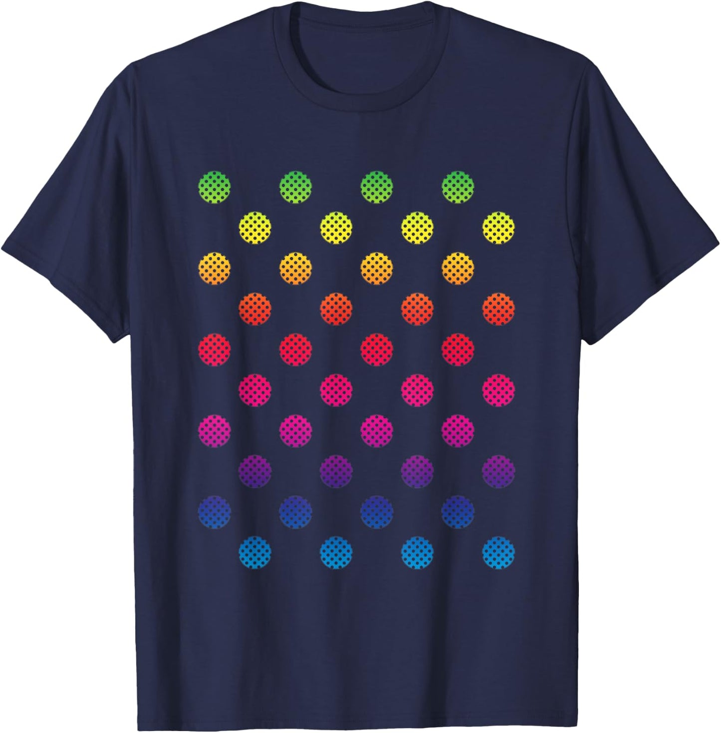 September 15th dot Day Multicolor Rainbow Polka dot T-Shirt - T-Shirt | Navy
