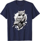 Owl Pyramid Secret Illuminati Owl Conspiracy Shirt T-Shirt - T-Shirt | Navy