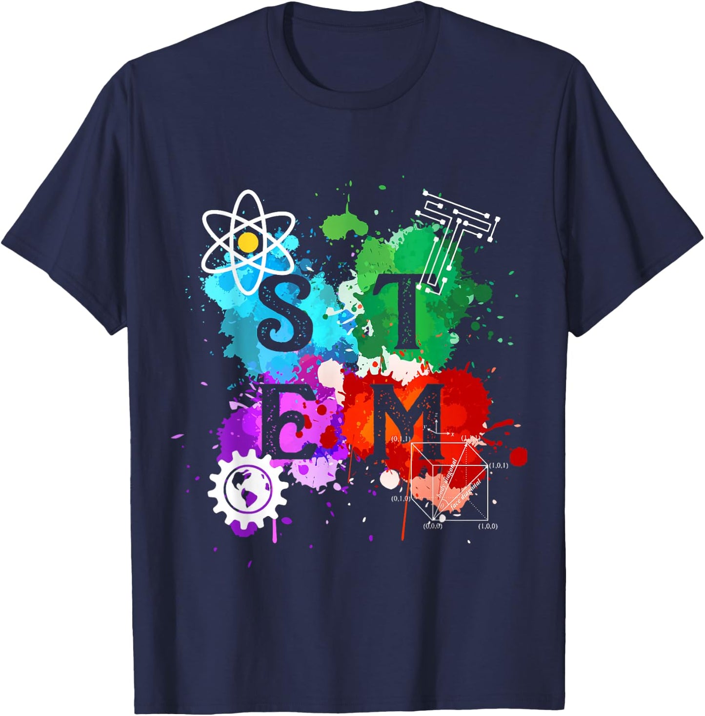 STEM Science Technology Engineering Math Teacher Gift Small T-Shirt - T-Shirt | Navy
