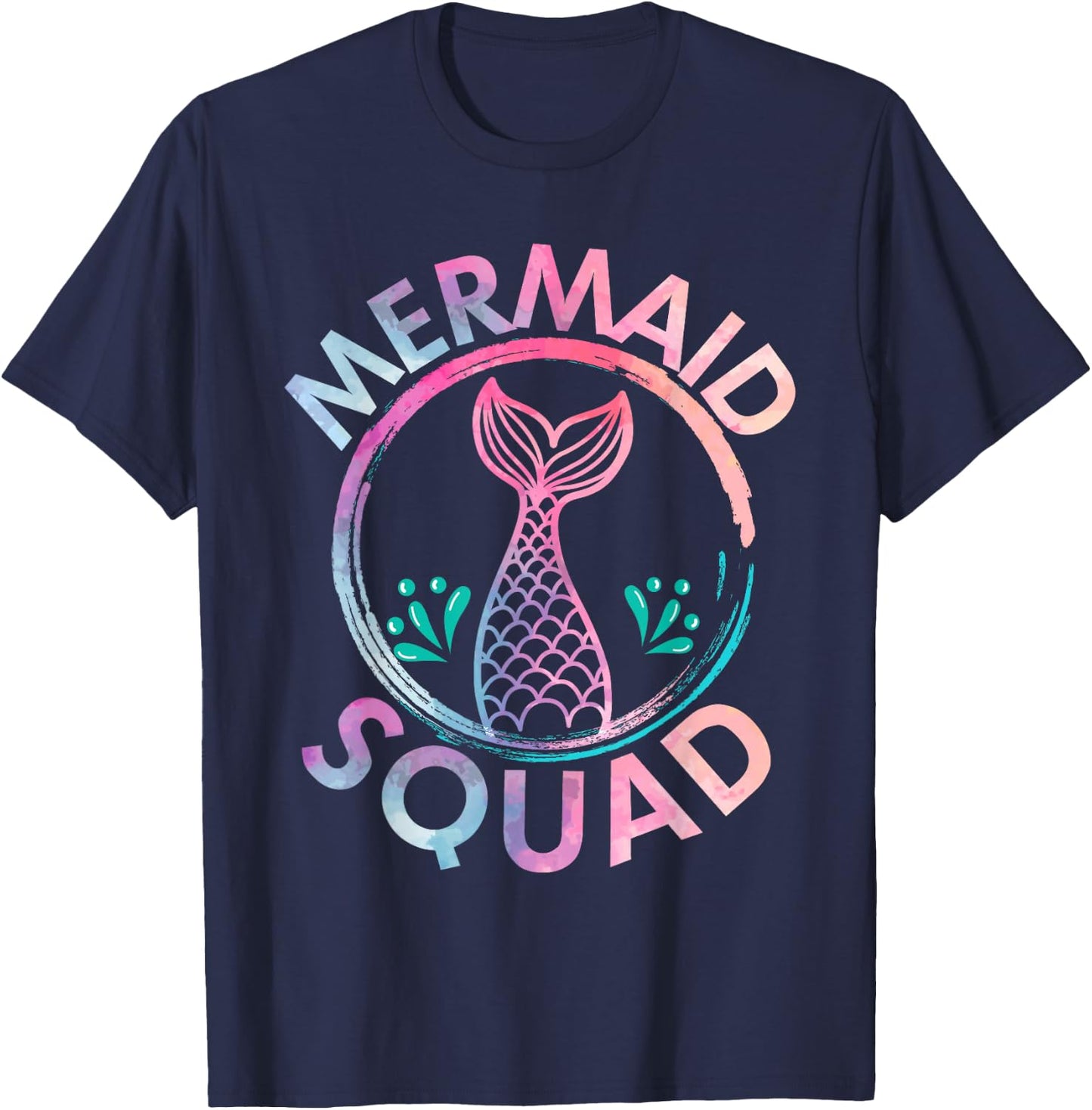 Mermaid Birthday Squad Party Matching T-Shirt - T-Shirt | Navy