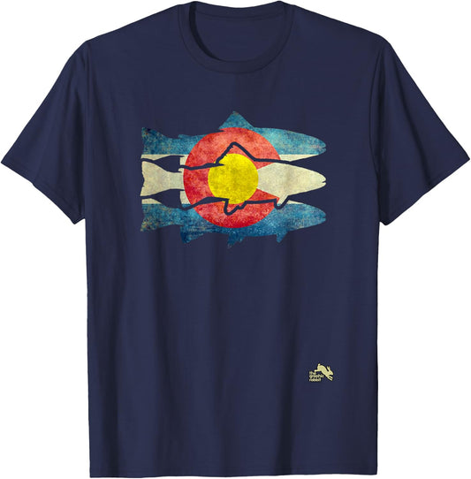 Fly Fishing Trout T-Shirt - T-Shirt | Navy