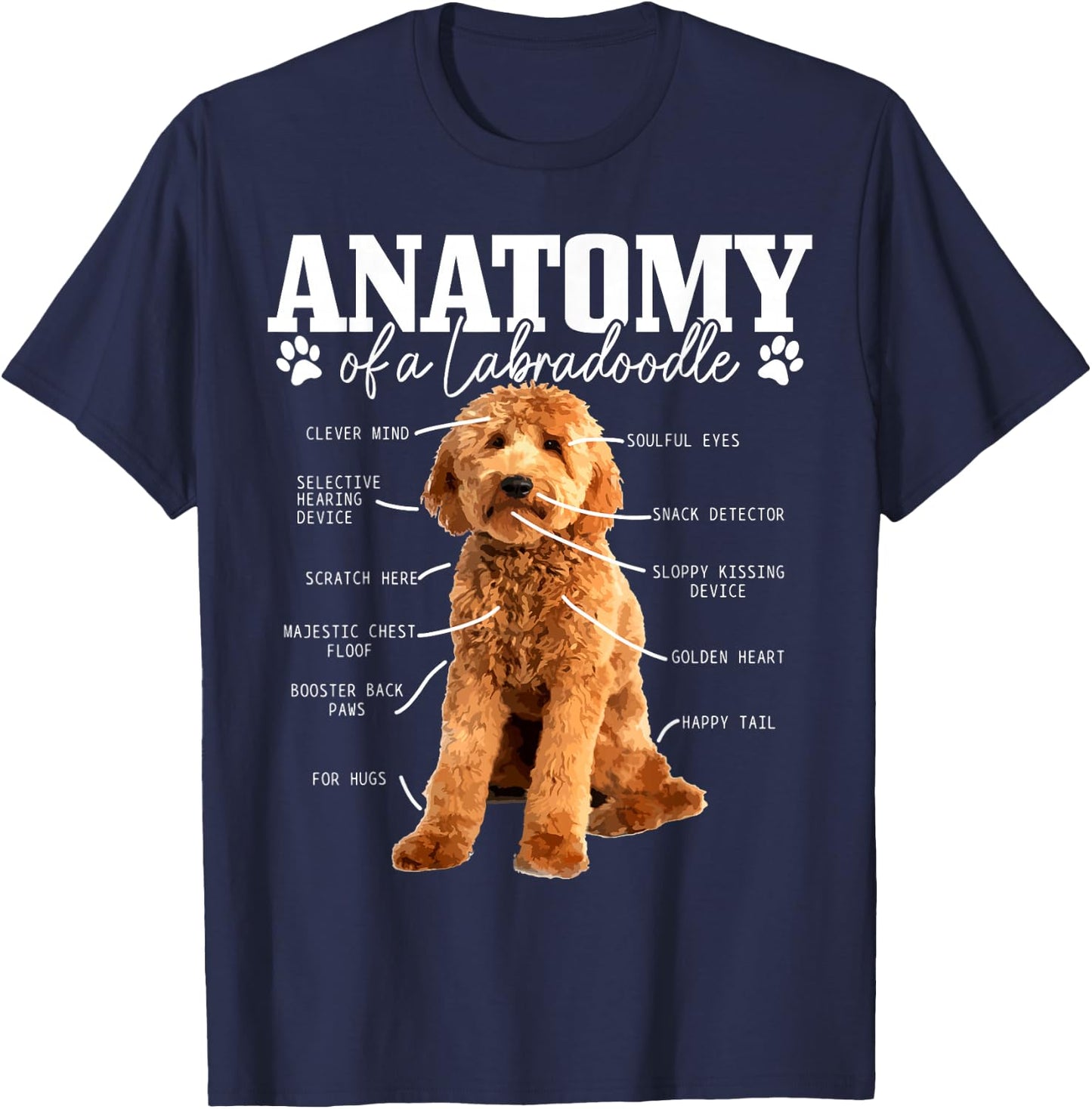 Labradoodle Anatomy Funny Cute Doodle Dog Mom T-Shirt - T-Shirt | Navy