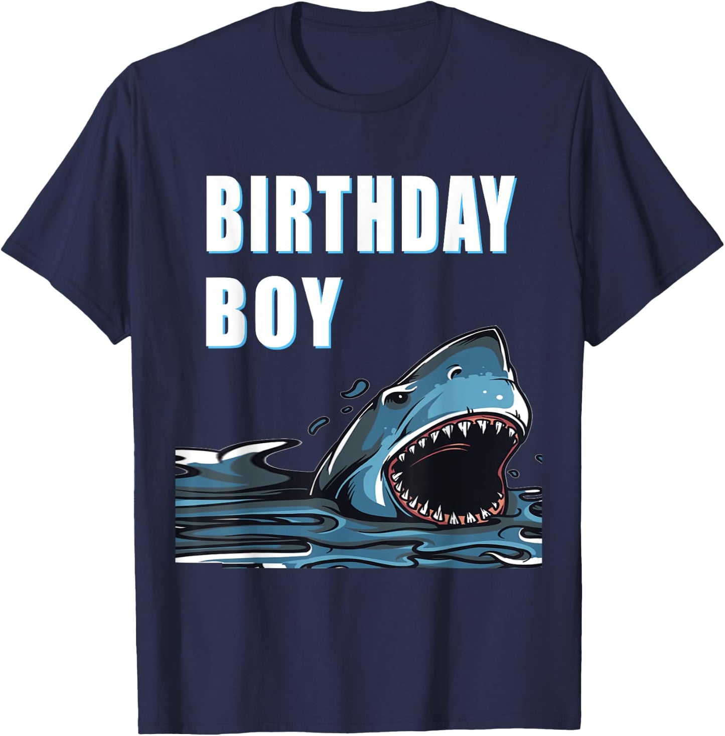 Shark Birthday Boy Shirt Shark Lover Birthday Gifts T-Shirt - T-Shirt | Navy
