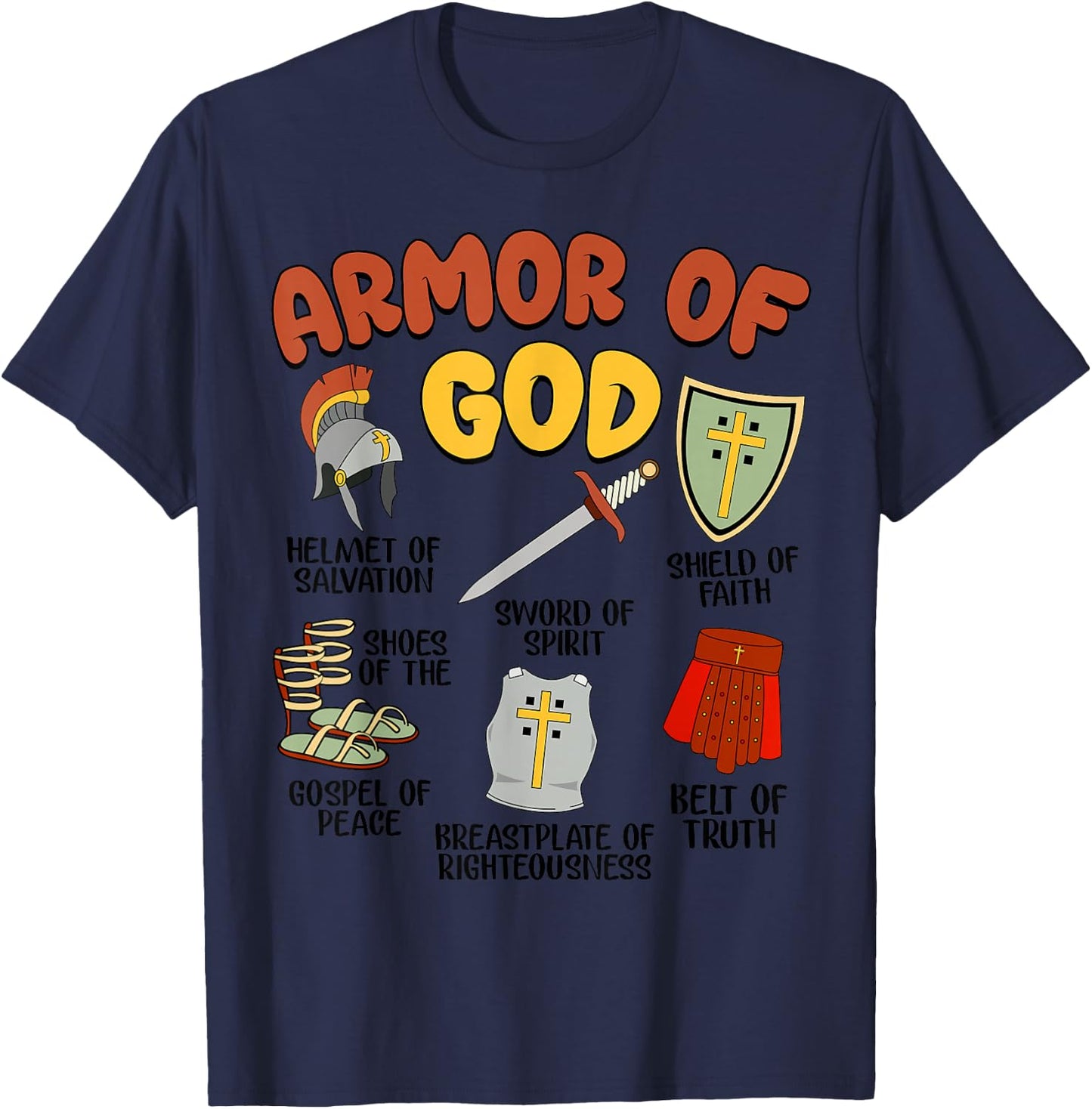 Christian Boys Armor of God Jesus Christ is King T-Shirt - T-Shirt | Navy