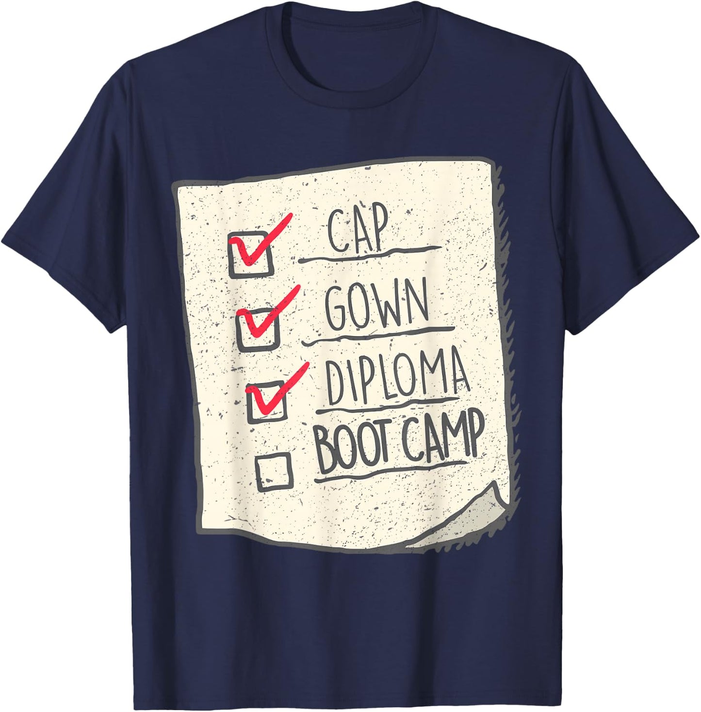 Graduation Shirt | Boot Camp Checklist T-Shirt - T-Shirt | Navy