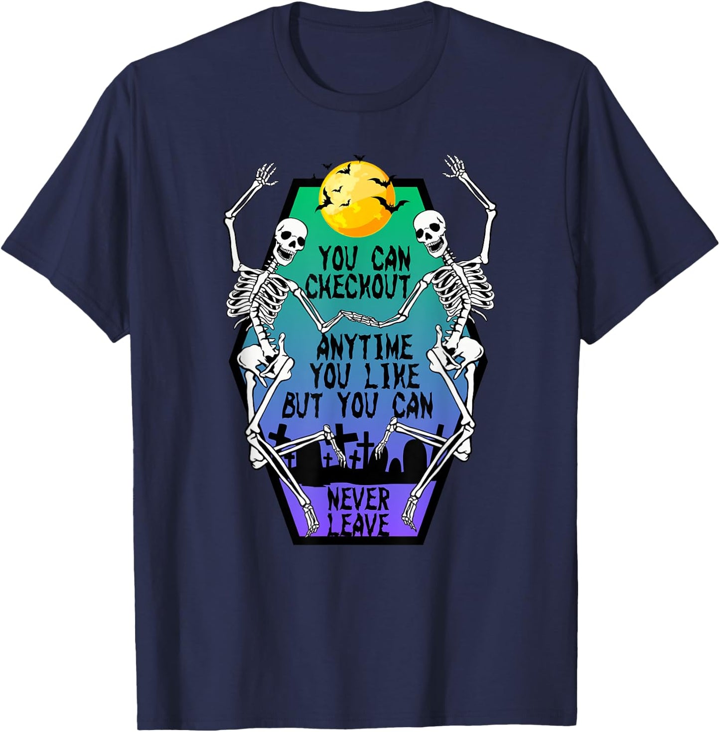 Halloween dark desert high skeleton T-Shirt - T-Shirt | Navy