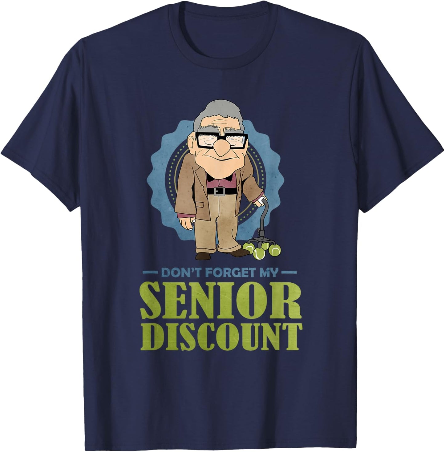 Senior Discount Grumpy Old Man T-Shirt - T-Shirt | Navy