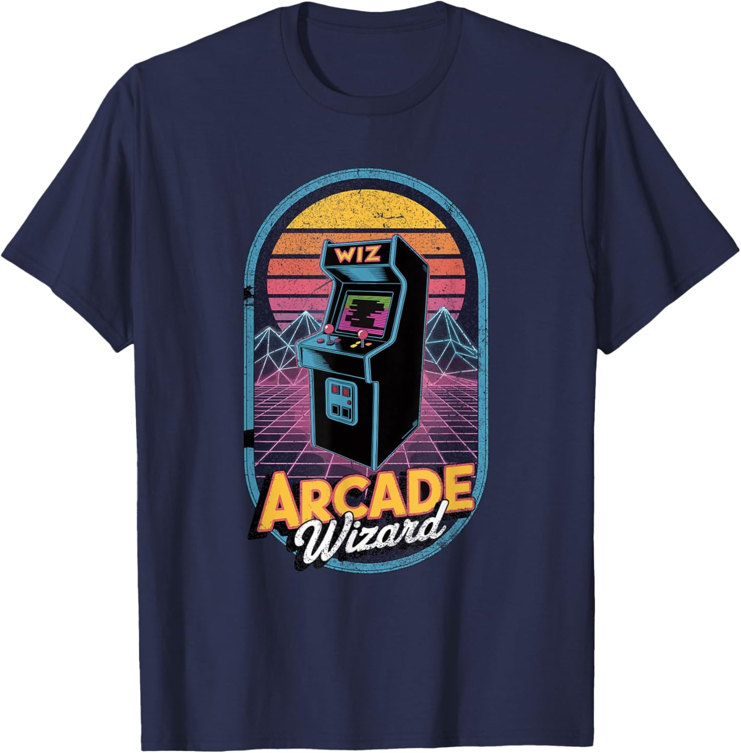 Arcade Wizard Retro Gaming 80s Style T-Shirt - T-Shirt | Navy