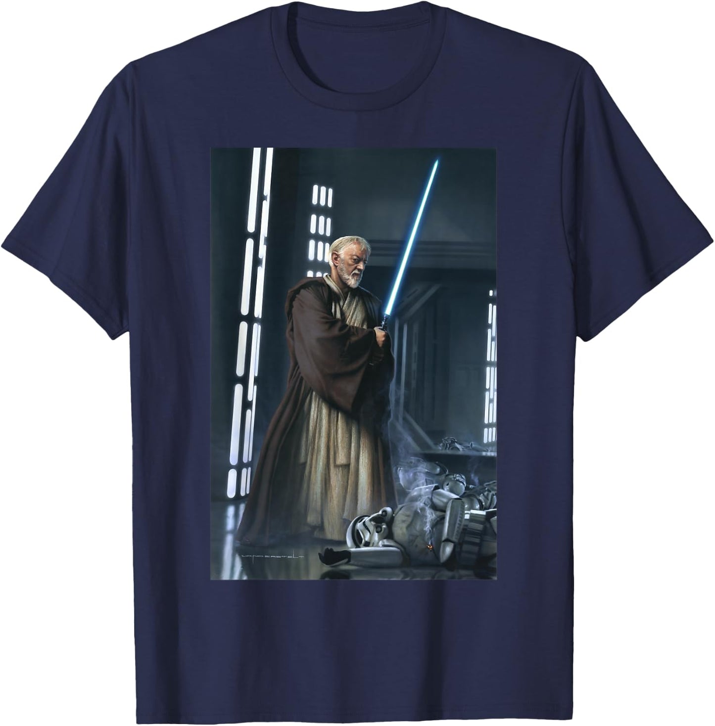 Star Wars Obi-Wan Kenobi Lightsaber Picture Graphic T-Shirt - T-Shirt | Navy