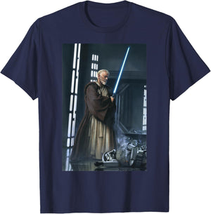Star Wars Obi-Wan Kenobi Lightsaber Picture Graphic T-Shirt - T-Shirt | Navy