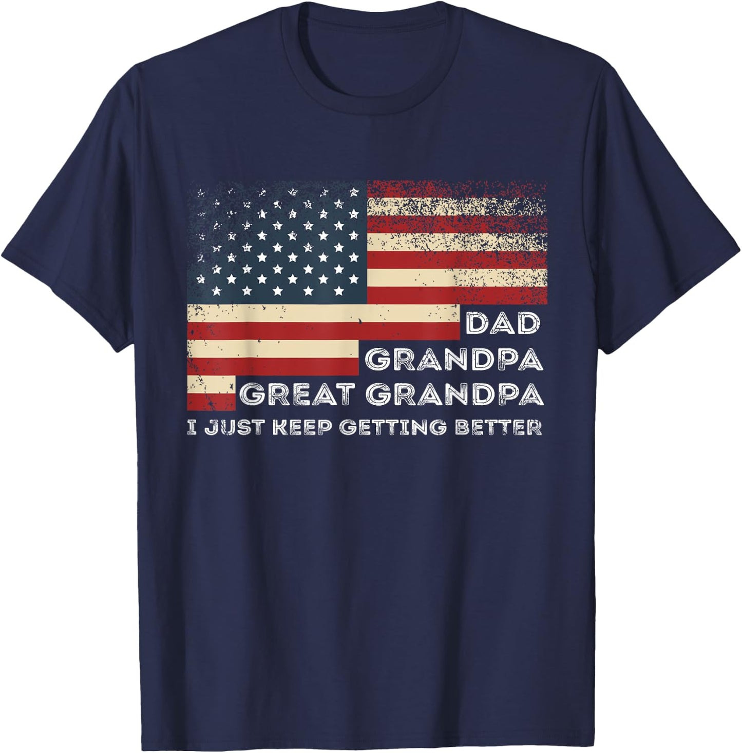 Fathers Day from Grandkids Dad Grandpa Great Grandpa T-Shirt - T-Shirt | Navy
