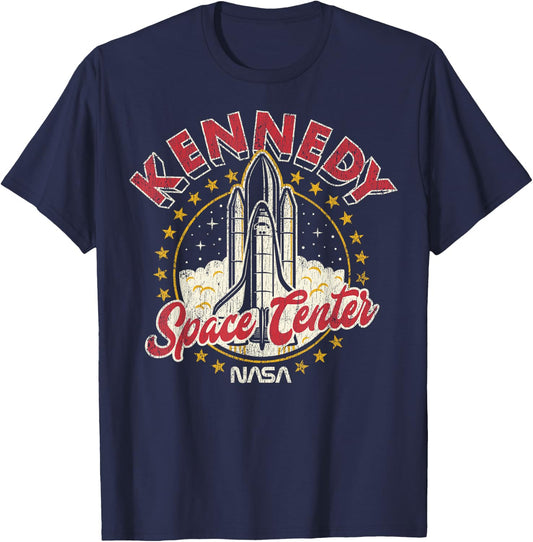 NASA Kennedy Space Center Red 3D T-Shirt - T-Shirt | Navy