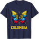 Vintage Colombia Beautiful Butterfly Country Colombian Flag T-Shirt - T-Shirt | Navy