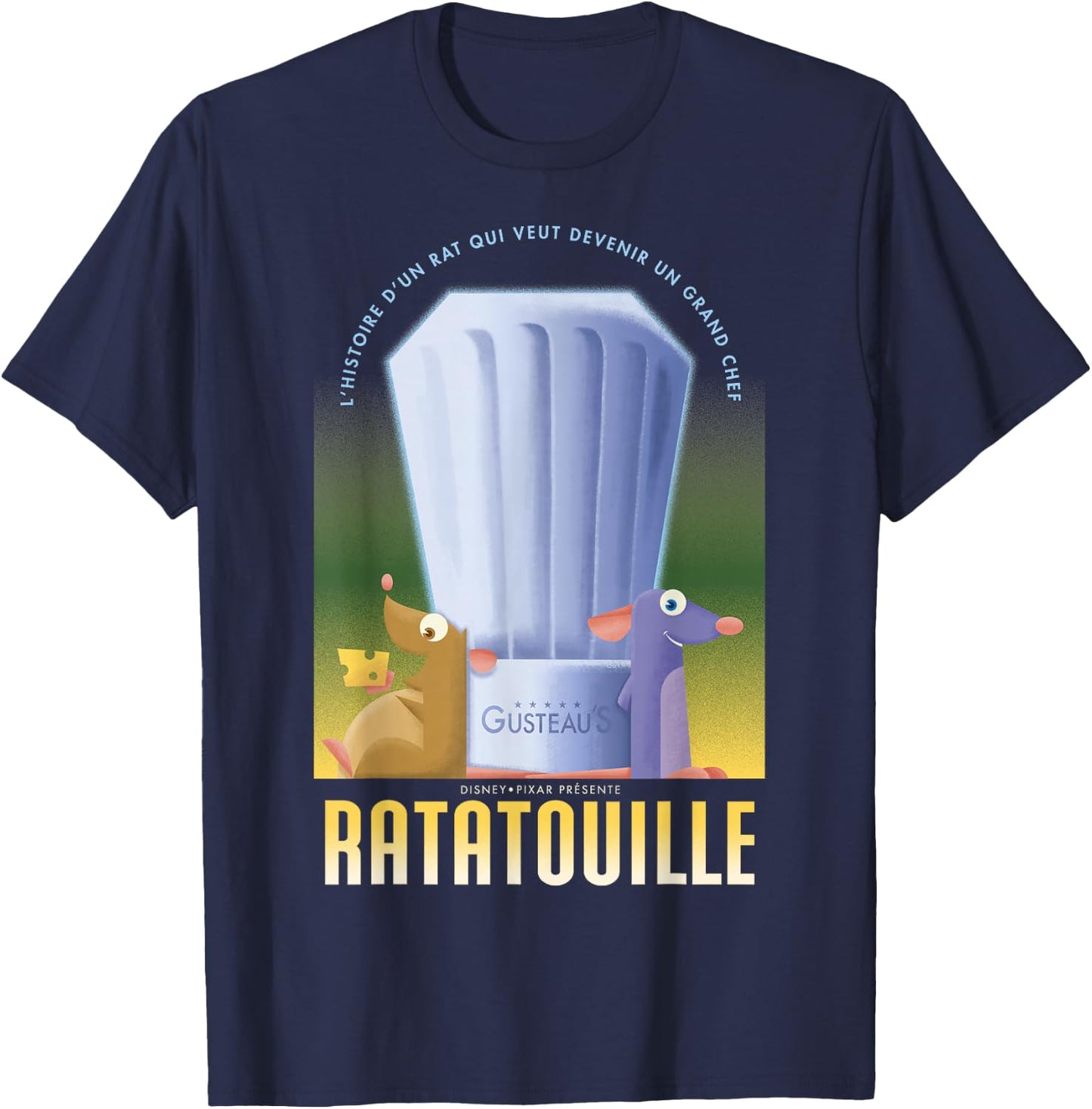 Disney Pixar Ratatouille Remy And Emile Gusteau's Poster T-Shirt - T-Shirt | Navy