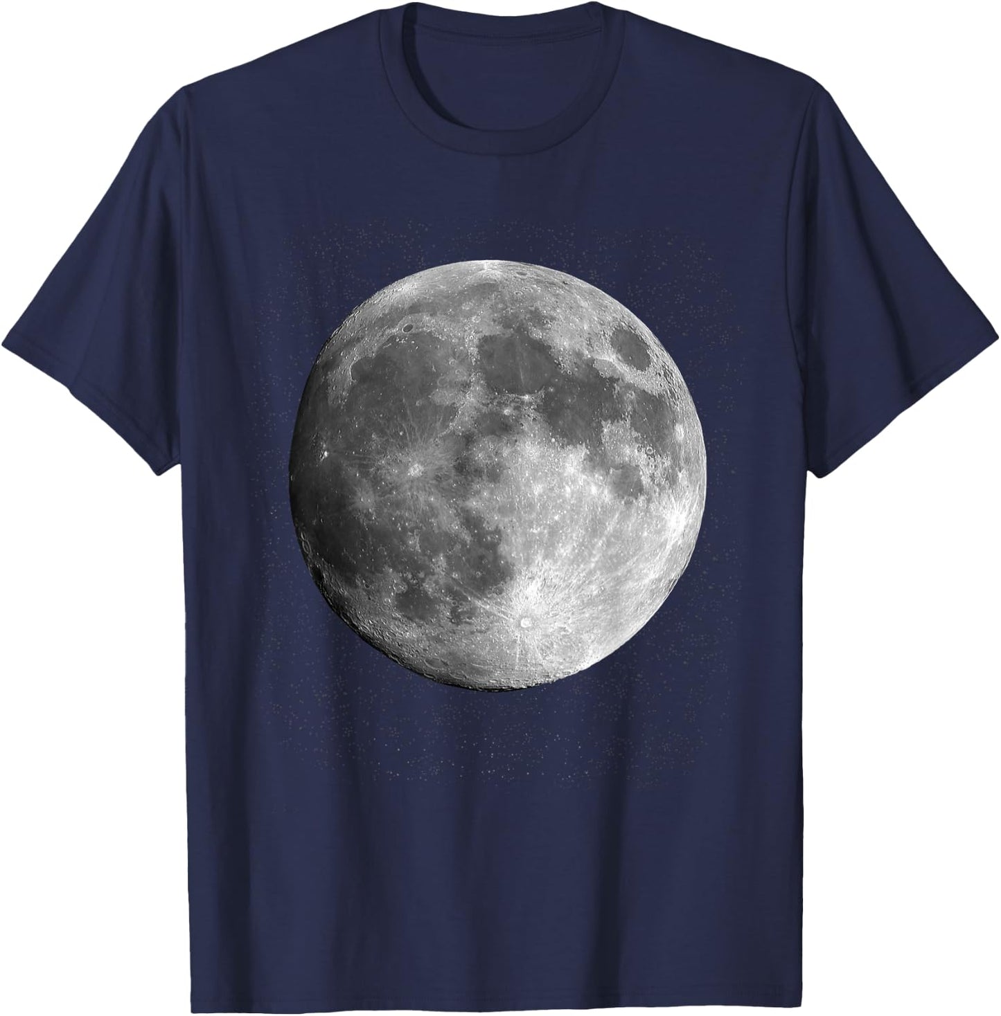 Full Moon Luna Astronomy Space Galaxy Stars T-Shirt - T-Shirt | Navy