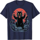 Catzilla Cat Japanese Art Funny Graphic Design T-Shirt - T-Shirt | Navy