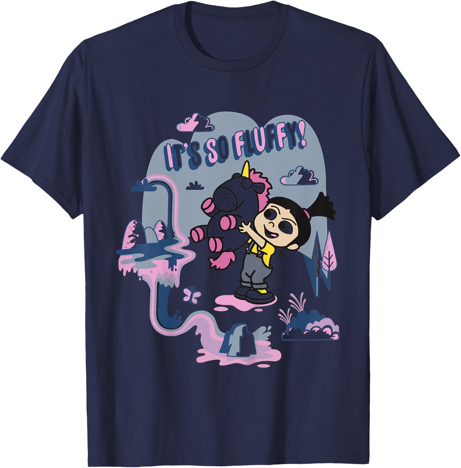 Kids Despicable Me Minions Agnes Fluffy Unicorn Graphic T-Shirt - T-Shirt | Navy