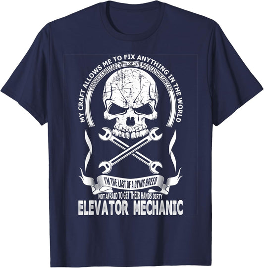 Elevator Mechanic T-Shirt - T-Shirt | Navy