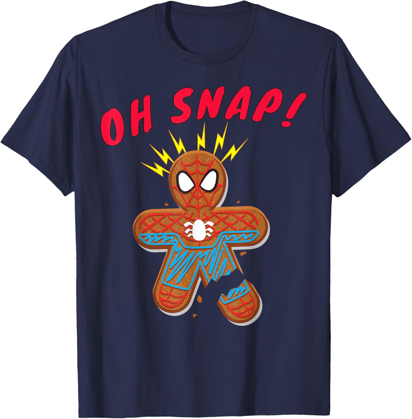 Marvel Spider-Man Oh Snap Gingerbread Cookie T-Shirt - T-Shirt | Navy