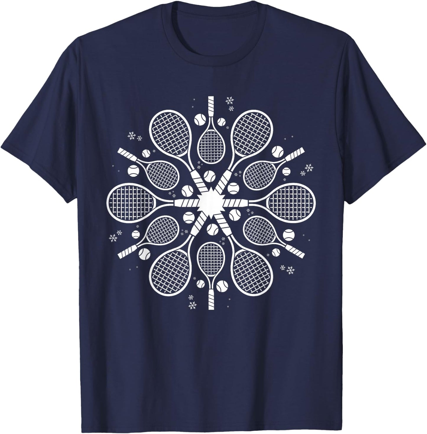 Snowflake Christmas Tennis T-Shirt - T-Shirt | Navy