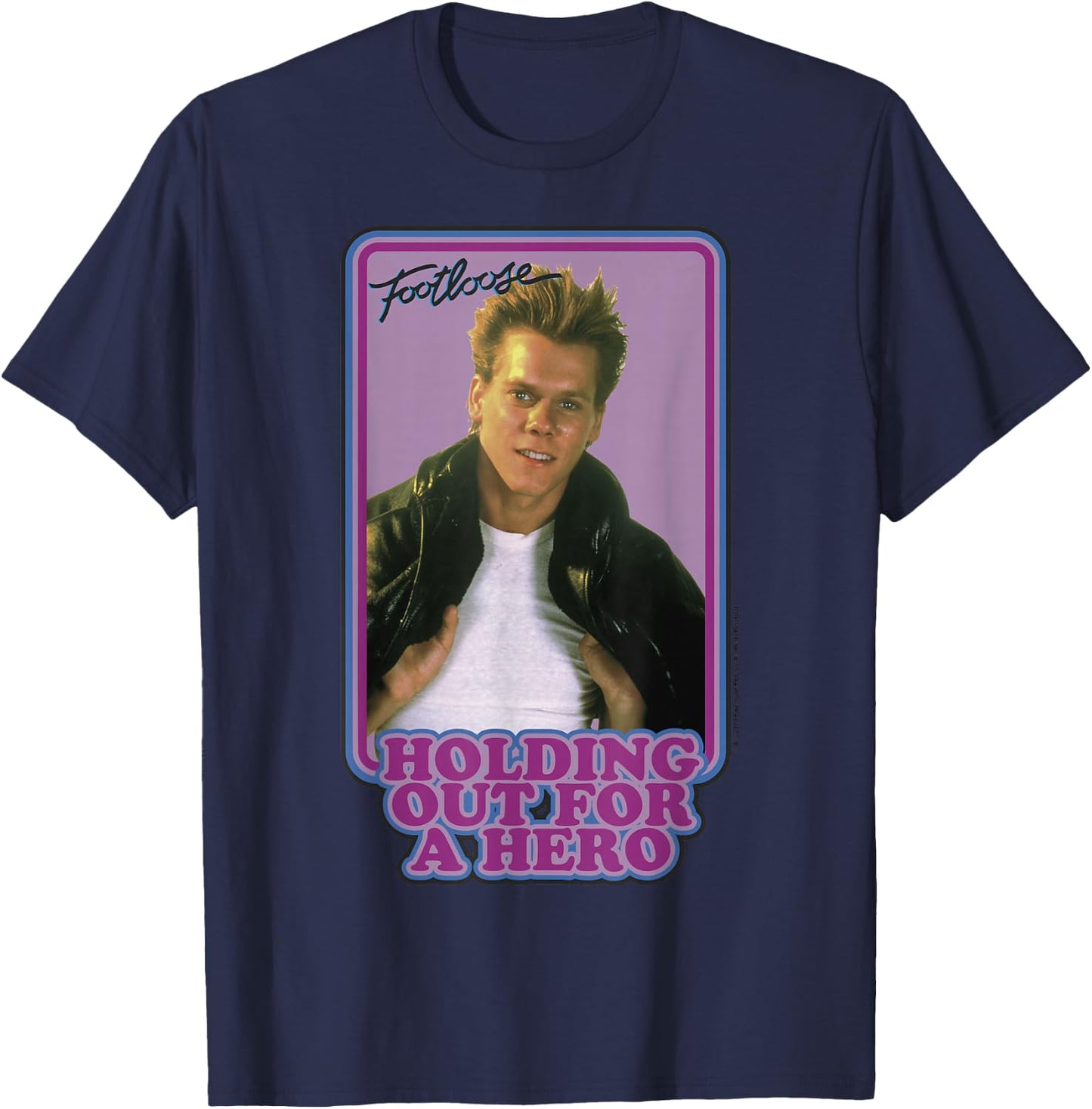 Footloose Ren McCormack Holding Out For A Hero Portrait T-Shirt - T-Shirt | Navy