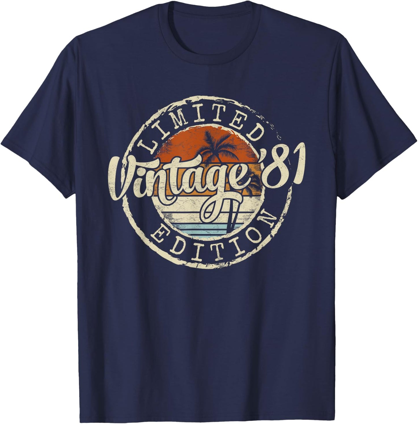 Vintage 1981 44th Birthday Gifts 44 Year Old Women T-Shirt - T-Shirt | Navy