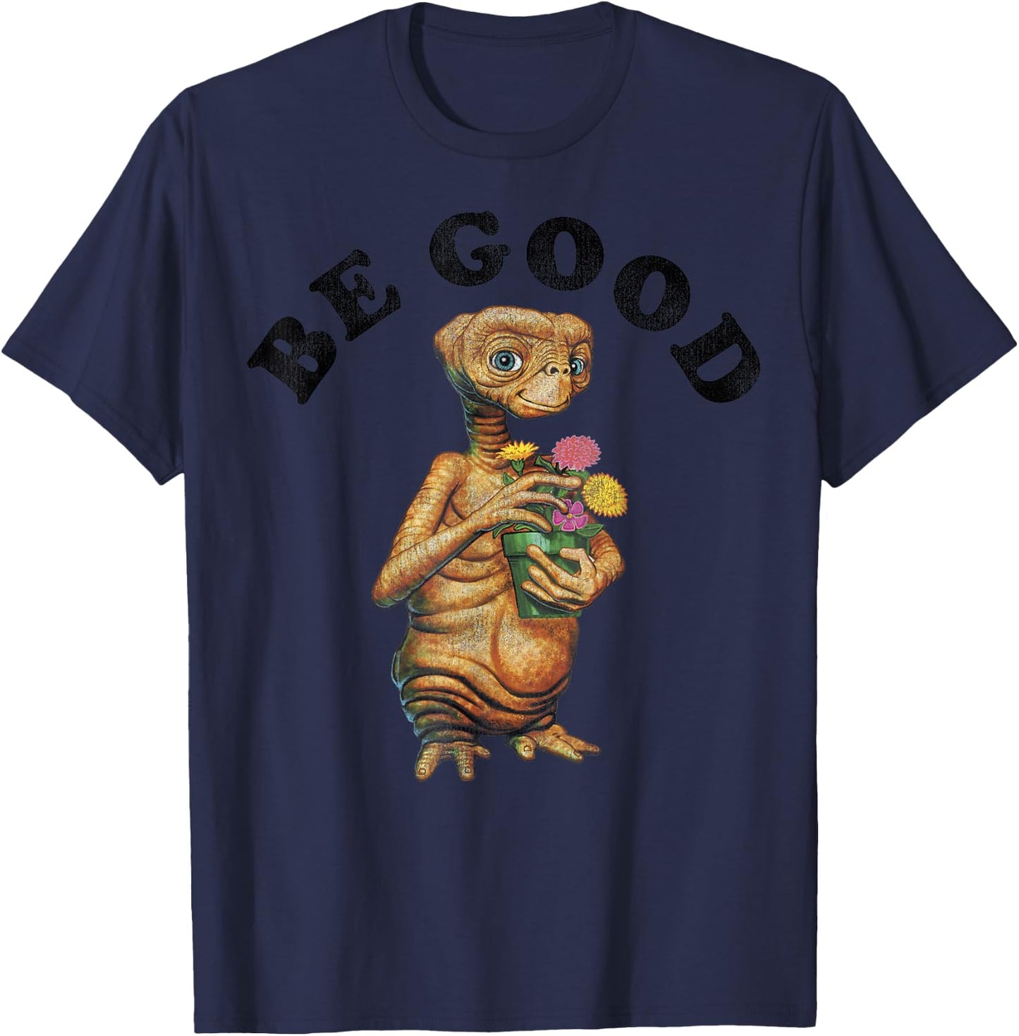 E.T. Be Good E.T. Holding Flower Pot Graphic T-Shirt - T-Shirt | Navy