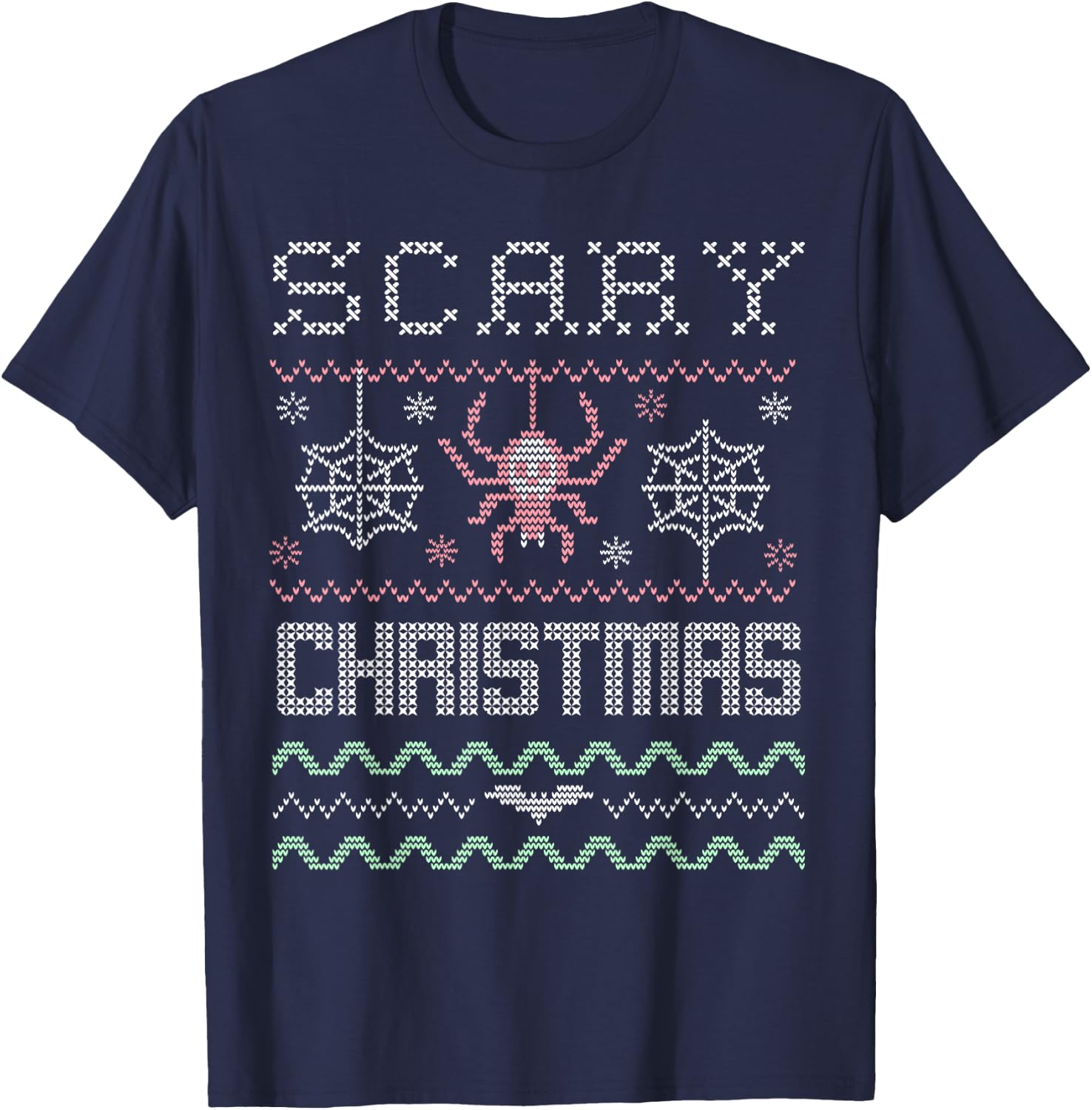 Creepy Scary Xmas - Pastel Goth Ugly Christmas T-Shirt - T-Shirt | Navy