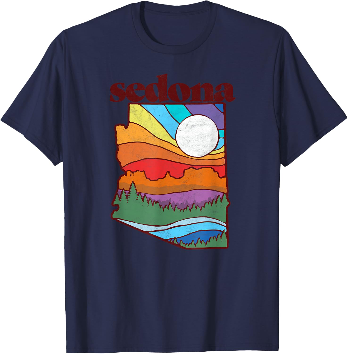 Sedona Arizona Vintage Nature Design Outdoor Graphic T-Shirt - T-Shirt | Navy