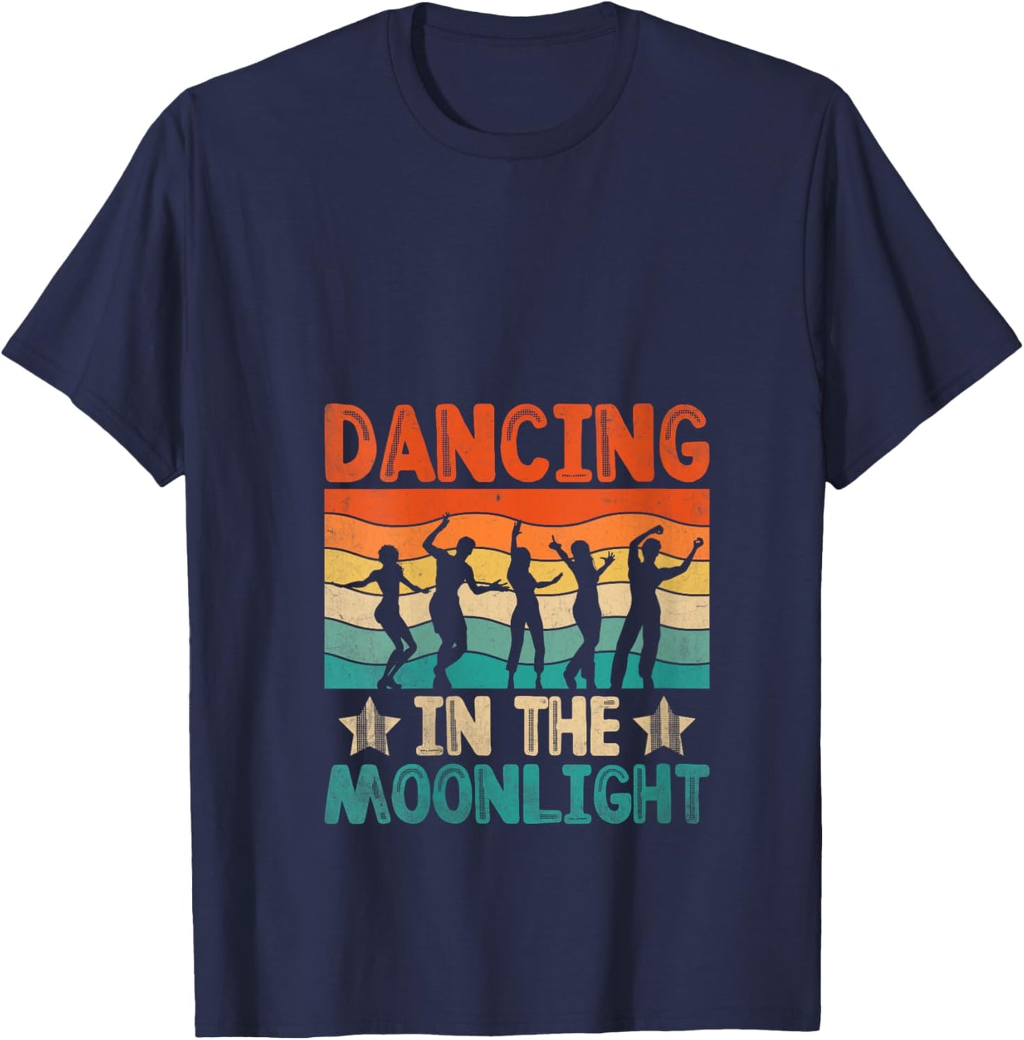 Dancing In The Moonlight Vintage 70’s Dancing Retro Dance V-Neck T-Shirt - T-Shirt | Navy
