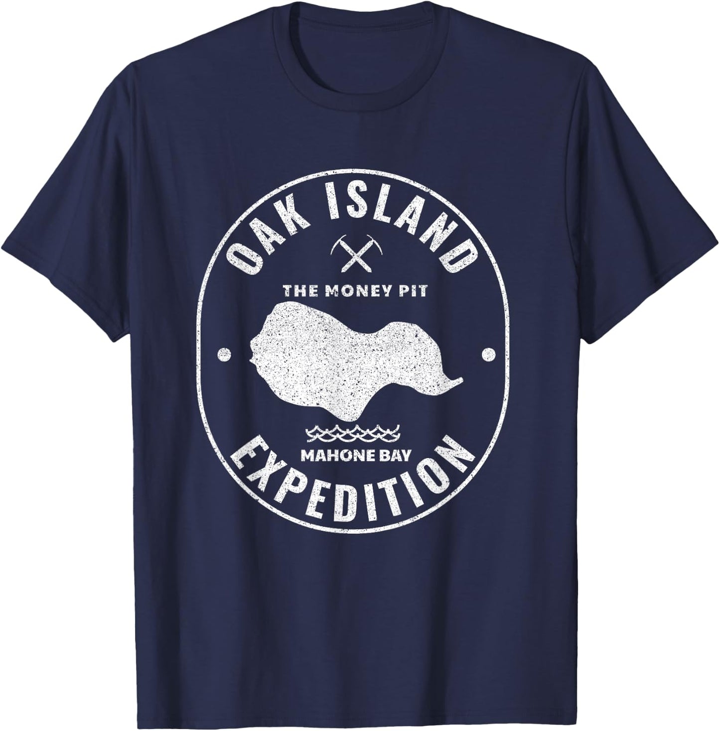 Oak Island Expedition Treasure Hunt Retro Mystery Gift T-Shirt - T-Shirt | Navy