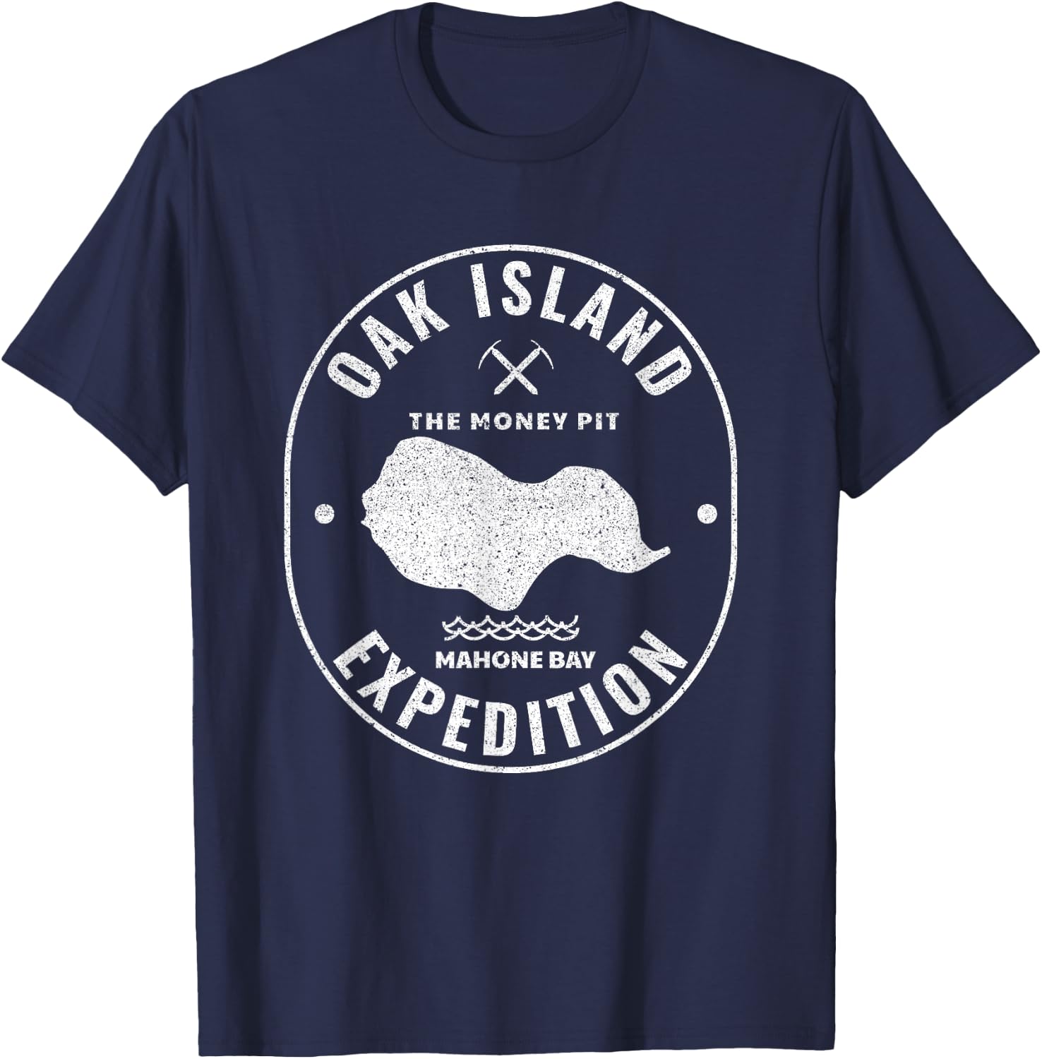 Oak Island Expedition Treasure Hunt Retro Mystery Gift T-Shirt - T-Shirt | Navy