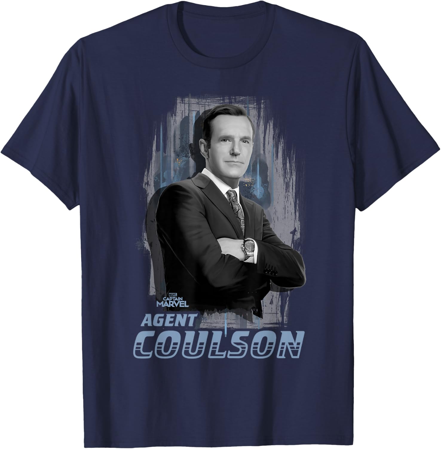 Captain Marvel Agent Coulson Portrait Graphic T-Shirt - T-Shirt | Navy