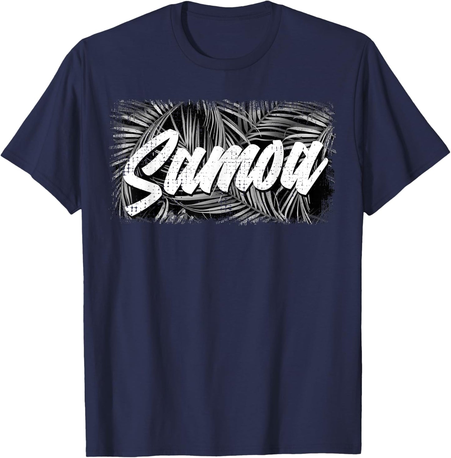 Retro Palm Samoa T Shirt Samoan Shirt T-Shirt - T-Shirt | Navy