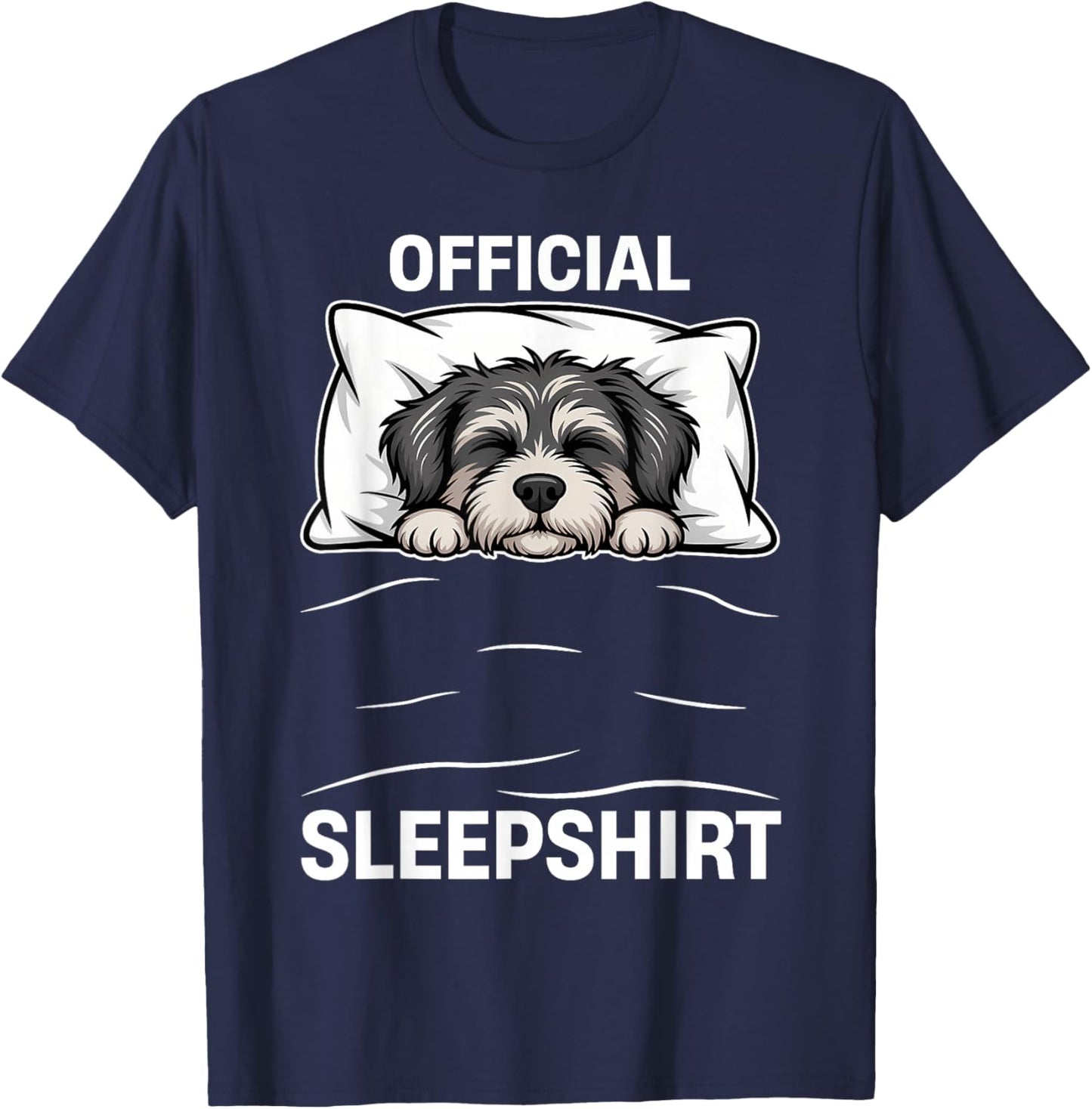 Miniature Schnauzer Pajama Official Sleep T-Shirt - T-Shirt | Navy