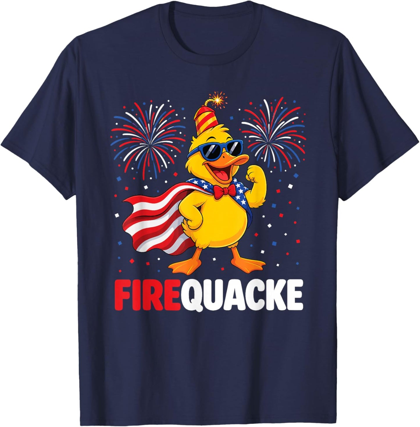 4th of July Duck Firequacker Patriotic Fourth of July Funny T-Shirt - T-Shirt | Navy