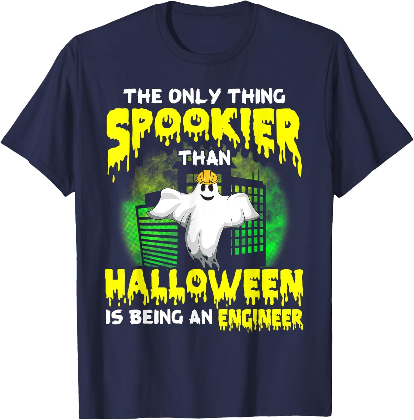 Funny Civil Engineer Halloween Ghost Electrical Engineer T-Shirt - T-Shirt | Navy