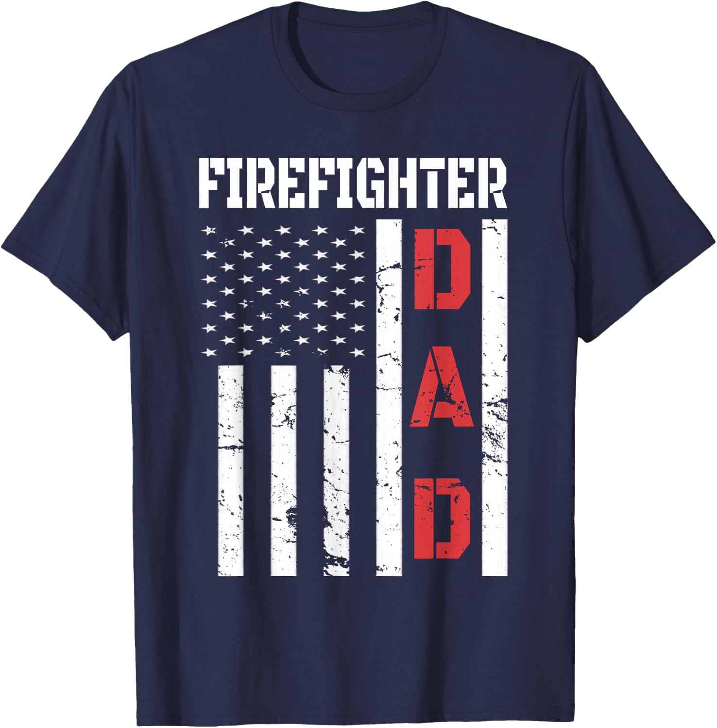 Firefighter flag shirt Fathers Day 2018 Dad Gifts T-Shirt - T-Shirt | Navy