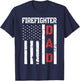 Firefighter flag shirt Fathers Day 2018 Dad Gifts T-Shirt - T-Shirt | Navy