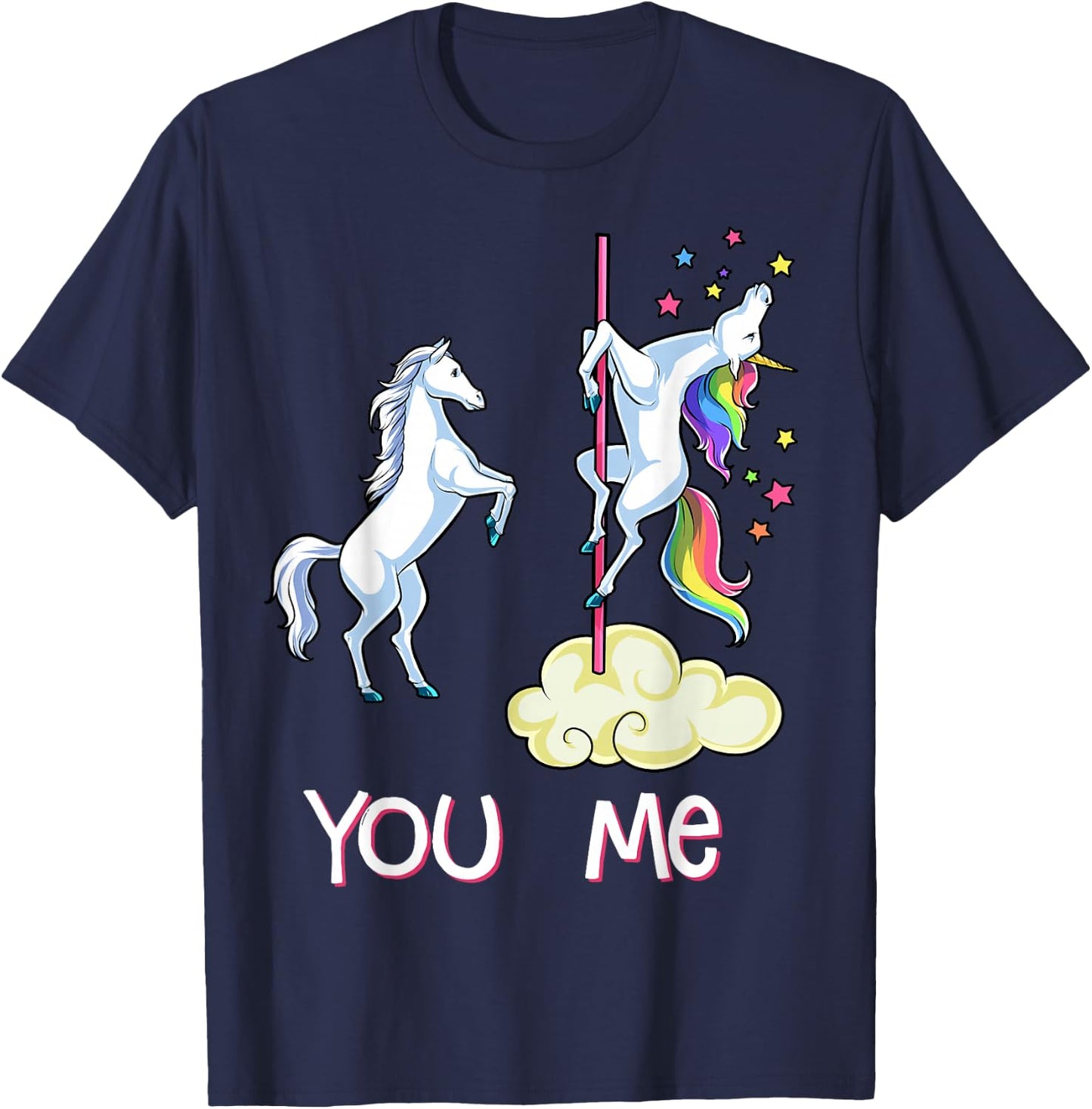 Unicorn You vs Me Shirt Funny Unicorns Rainbow Gifts T-Shirt - T-Shirt | Navy