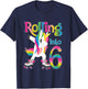 Rolling Into 6 years Let's Roll I'm Turning 6 Roller Skate T-Shirt - T-Shirt | Navy