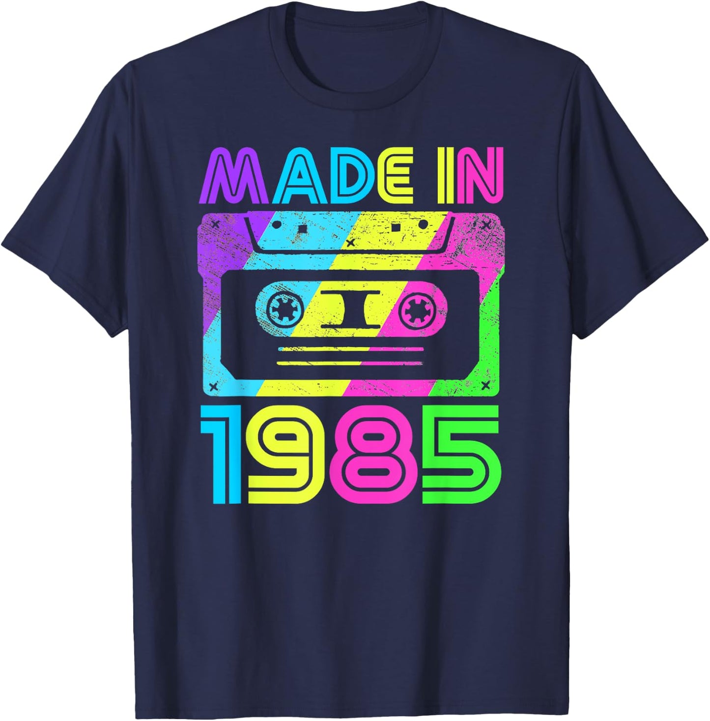 Made In 1985 Cassette Birthday Outfit 80s Party Wear T-Shirt - T-Shirt | Navy