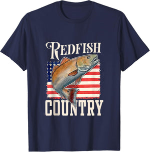 Redfish Country Saltwater Red Drum Fishing T-Shirt - T-Shirt | Navy