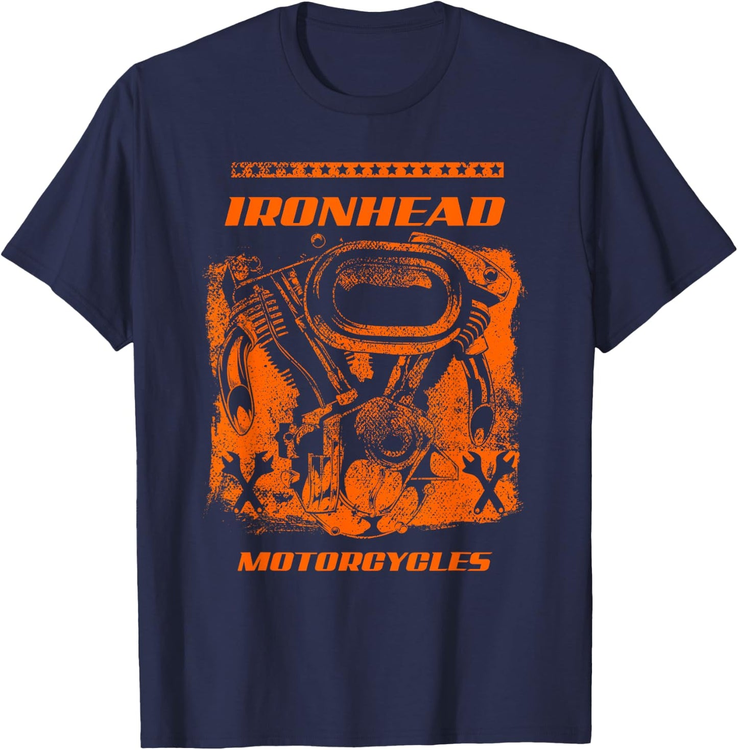 Ironhead Motorcycles Bike Riding Cycle . T-Shirt - T-Shirt | Navy
