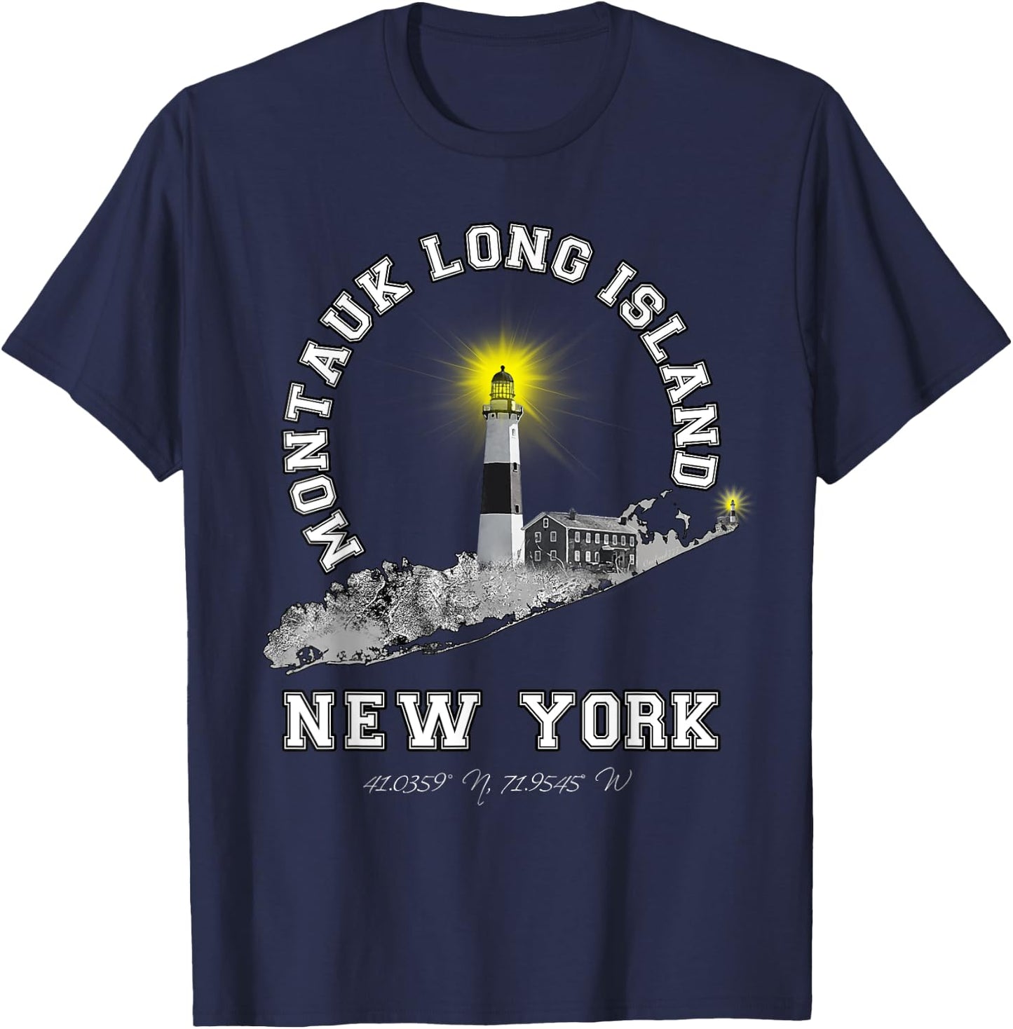 Montauk Long Island NY Shirt T-Shirt - T-Shirt | Navy